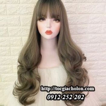 Tóc nguyên đầu xanh rêu xoăn đuôi